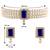 Aheli blue indian traditional crystal pearl beaded choker necklace jewellery set