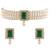 Aheli green indian traditional crystal pearl beaded choker necklace jewellery set