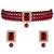 Aheli maroon indian traditional crystal pearl beaded choker necklace jewellery set