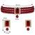 Aheli maroon indian traditional crystal pearl beaded choker necklace jewellery set
