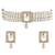 Aheli white indian traditional crystal pearl beaded choker necklace earrings jewellery set