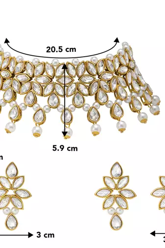 Aheli white crystal necklace earring maang tikka traditional jewellery set