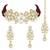 Aheli bridal crystal pearl choker necklace with drop earrings traditional jewellery set