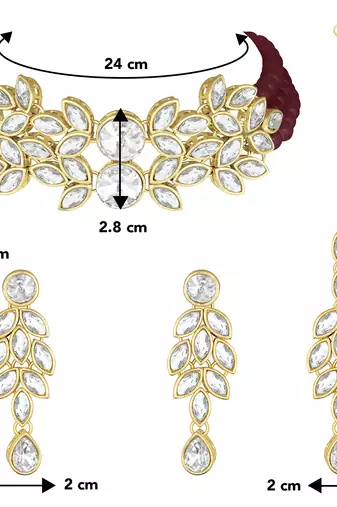 Aheli bridal crystal pearl choker necklace with drop earrings traditional jewellery set