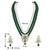 Aheli green crystal pearl long necklace with drop earrings traditional ethnic jewellery set
