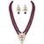 Aheli crystal pearl long necklace with drop earrings traditional ethnic jewellery set