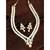 Aheli white crystal pearl long necklace with drop earrings traditional ethnic jewellery set
