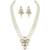 Aheli white crystal pearl long necklace with drop earrings traditional ethnic jewellery set