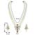 Aheli white crystal pearl long necklace with drop earrings traditional ethnic jewellery set