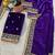 Purple bloue piece with embroidred velvet saree