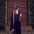 Purple bloue piece with embroidred velvet saree
