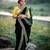 Green bloue piece with embroidred velvet saree