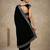 Black bloue piece with embroidred velvet saree