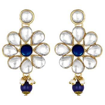 Aheli kundan pearl floral choker necklace earring maang tikka traditional jewellery set 4