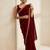 Maroon bloue piece with embroidred velvet saree