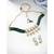 Aheli green crystal pearl traditional ethnic bridal choker necklace with earrings jewellery set