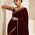 Maroon bloue piece with embroidred velvet saree