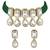 Aheli green crystal pearl traditional ethnic bridal choker necklace with earrings jewellery set