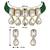 Aheli green crystal pearl traditional ethnic bridal choker necklace with earrings jewellery set