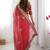 Red embroidered blouse with embroidered saree