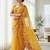 Yellow embroidered blouse with embroidered saree