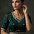 Green embellished saree with embellished blouse