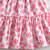 White & pink floral printed cotton smocked puff sleeve fit & flare girls dress