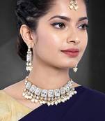 Aheli traditional kundan choker necklace with earring maang tikka jewellery set