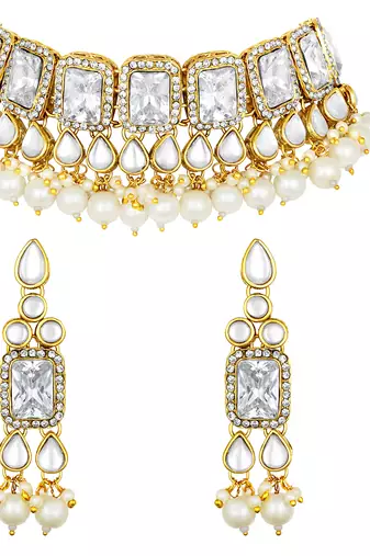Aheli traditional kundan choker necklace with earring maang tikka jewellery set