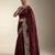 Maroon embellished saree with embellished blouse
