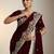 Maroon embellished saree with embellished blouse