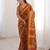 Musterd bloue piece with cotton printed saree