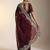 Maroon embellished saree with embellished blouse