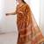 Musterd bloue piece with cotton printed saree