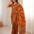 Musterd bloue piece with cotton printed saree