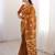 Musterd bloue piece with cotton printed saree