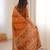 Musterd bloue piece with cotton printed saree