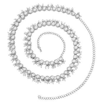 Aheli traditional jewellery white kundan waist belt kamar bandh belly chain gift for women 3
