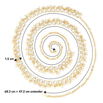 Aheli traditional jewellery white kundan waist belt kamar bandh belly chain gift for women 4