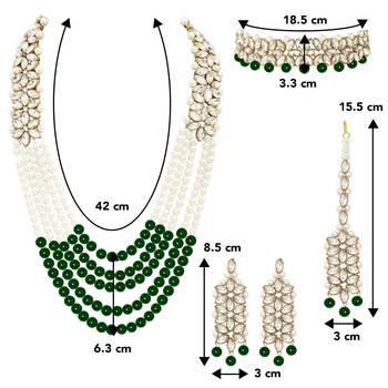 Aheli indian traditional kundan bridal necklace jewellery set with earring maang tikka for women 4