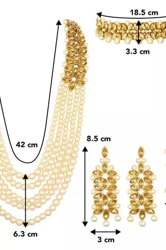 Aheli traditional kundan long necklace jewellery set with earring maang tikka for women