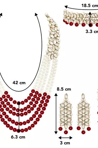 Aheli traditional kundan wedding bridal necklace jewellery set with earring maang tikka for women