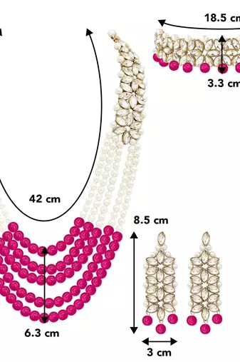 Aheli traditional kundan long necklace jewellery set with earring maang tikka for women