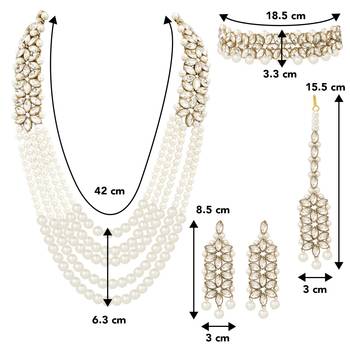 Aheli traditional kundan bridal necklace jewellery set with earring maang tikka for women 4