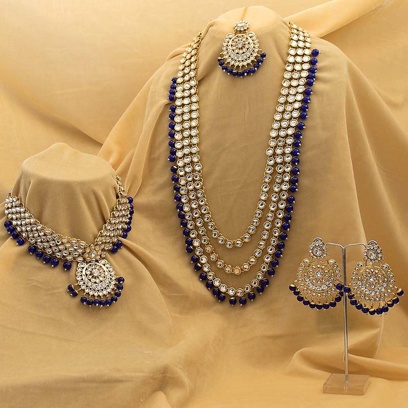 Aheli kundan bridal necklace jewellery set gift for women