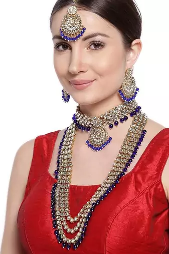 Aheli kundan bridal necklace jewellery set gift for women