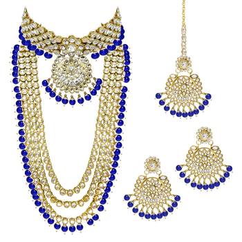 Aheli kundan bridal necklace jewellery set gift for women 3
