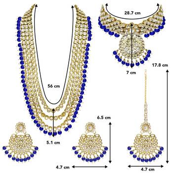 Aheli kundan bridal necklace jewellery set gift for women 4