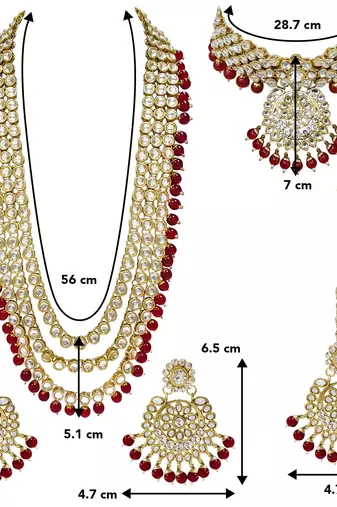 Aheli traditional kundan wedding bridal long necklace choker earrings maangtikka jewellery set for women