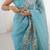 Blue embroidered blouse with embroidered saree